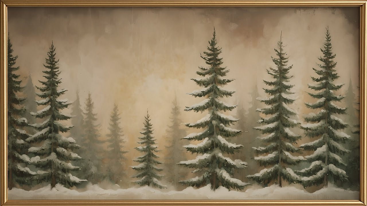Snowy Evergreen Forest Ambience | Quiet Luxury Winter Landscape for Elegant Homes TV Screensaver 4K