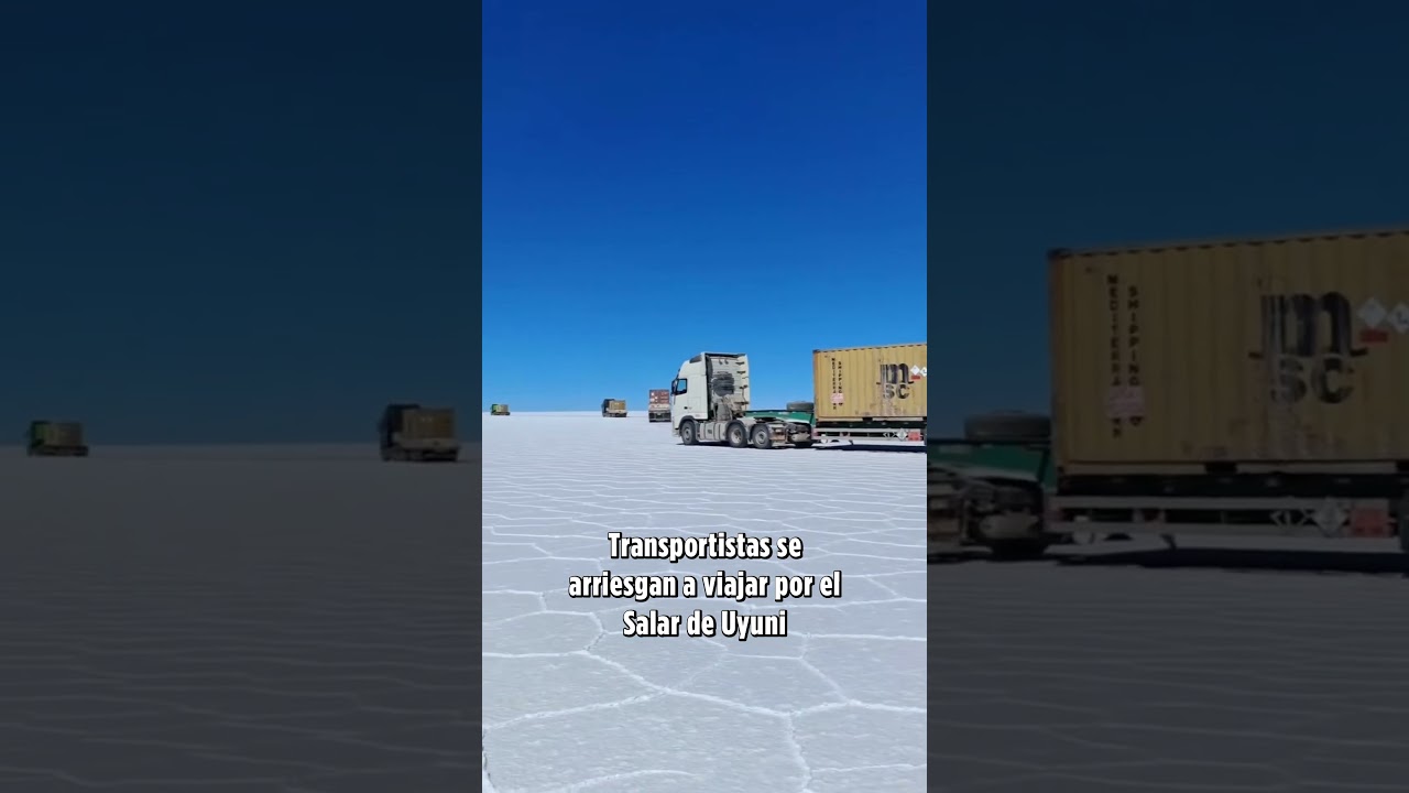Obligados por los bloqueos, transportistas cruzan el Salar de Uyuni para continuar sus viajes