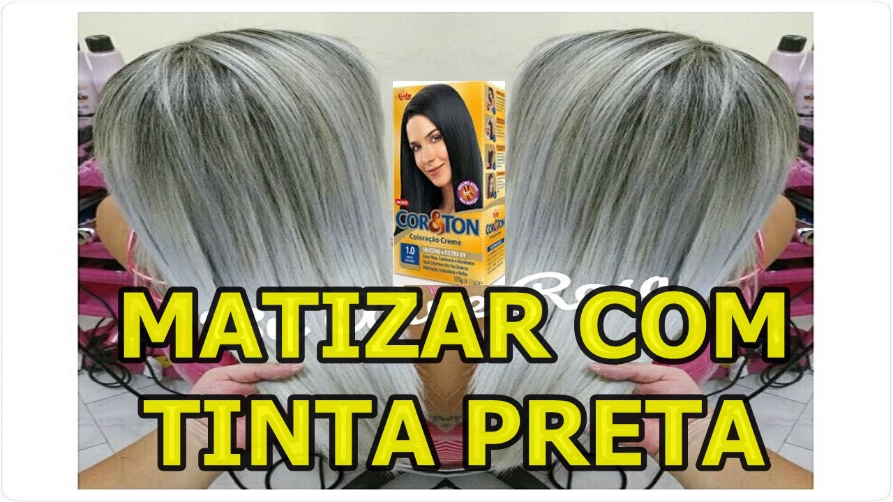 COMO MATIZAR E PLATINAR AS MECHAS COM 1.0 TINTA PRETA