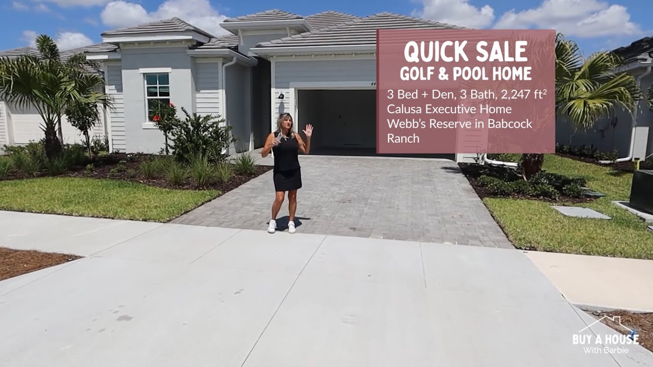 Быстрая продажа! Дом представительского класса Calusa Model Executive с полем для гольфа и бассей...