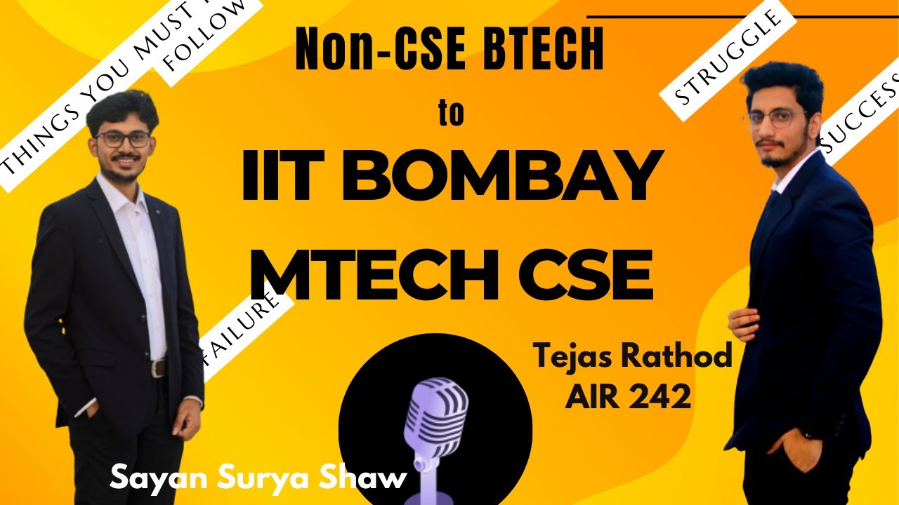 From Non CSE BTech to IIT Bombay MTech CSE💥 || Honest Talks | Everything you must follow || GATE CSE