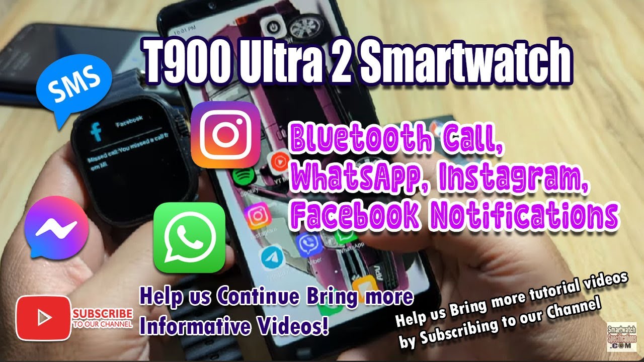 T900 Ultra 2 Smartwatch - Bluetooth Call, WhatsApp, Instagram, Facebook Notifications Demo
