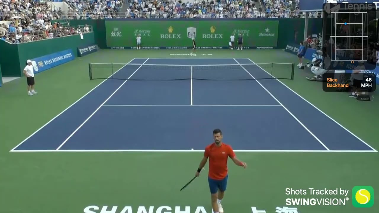 Djokovic and Rune Practice - SwingVision Editing and Stats (Shanghai Masters)