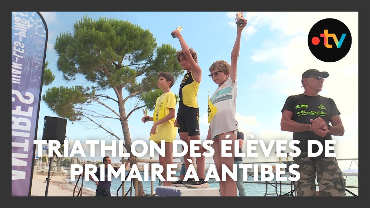 A Antibes, les élèves des écoles primaires font un triathlon