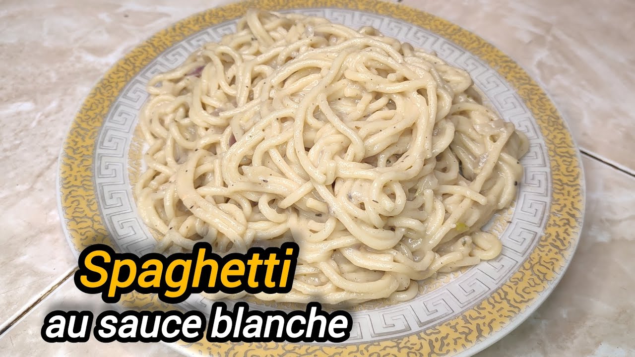 سباݣيتي بالصلصه البيضاء لذيدة و ساهلة كتوجد في رمشة عين Spaghetti au sauce blanche 🍝
