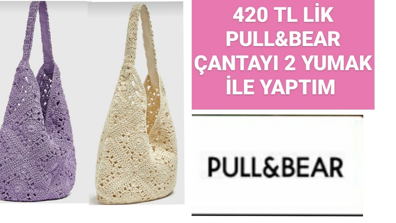 420 TL lik PULL&BEAR Yeni Sezon Çantasını 2 yumak İple Yaptım