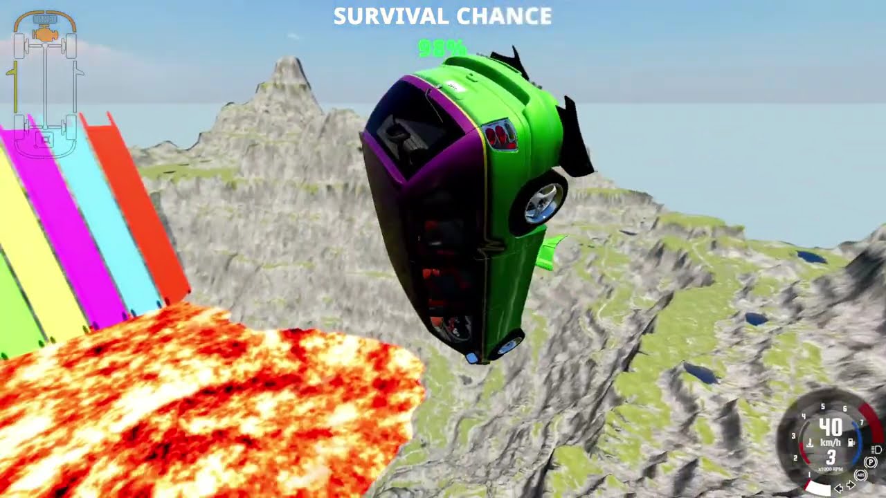 BeamNG.Drive #11 Leap Of Death Car Jumps and Falls Crashes