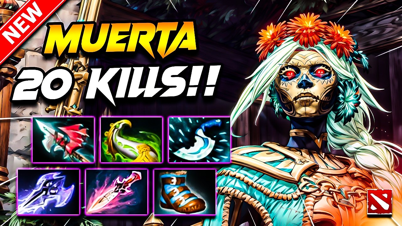 MUERTA 20 Kills!! DOTA 2 Gameplay | Dota 2 MUERTA Gameplay | Muerta Carry Build Pro Gameplay 7.40