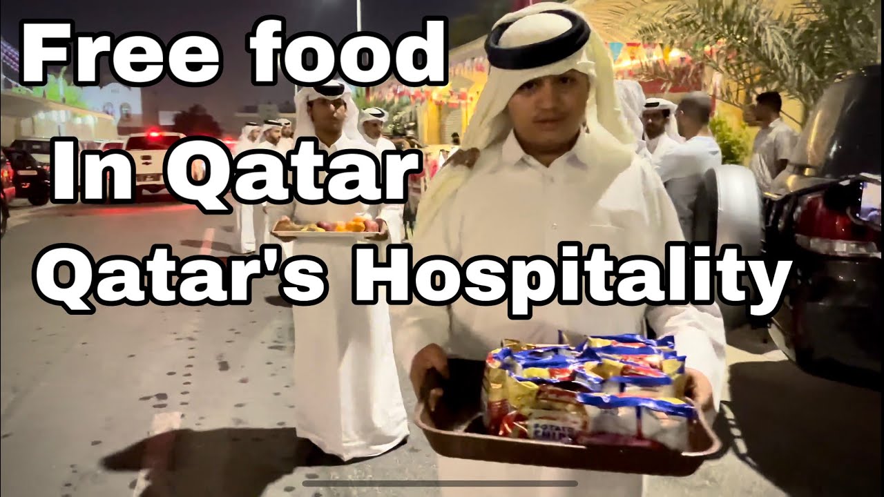 Free food in Qatar |Qatari people serving free food to fifa fans, public|fruits,snacks,water,tea