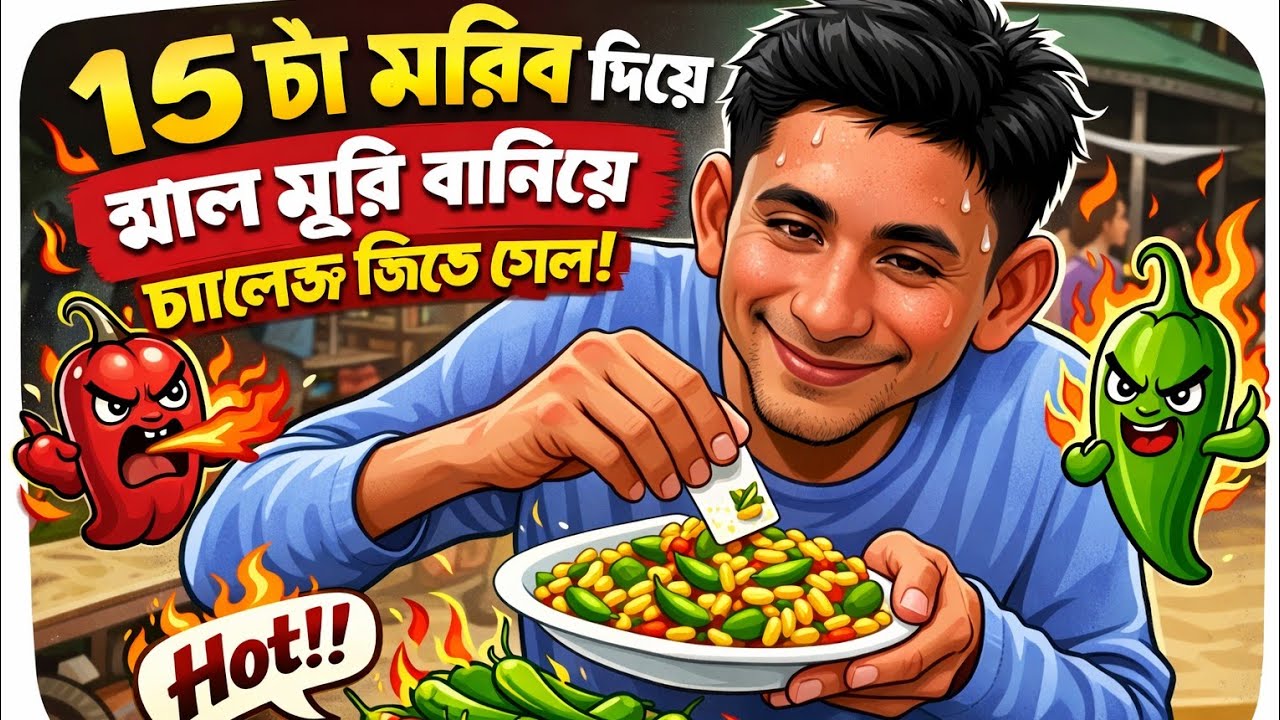 ঝাল মুড়ির সবচেয়ে কঠিন চ্যালেঞ্জ | ১৫ টা মরিচ 🌶️🔥
