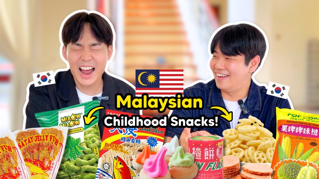 Koreans BATTLE to try Malaysian Childhood Snacks! 🍘  Koreans in Malaysia