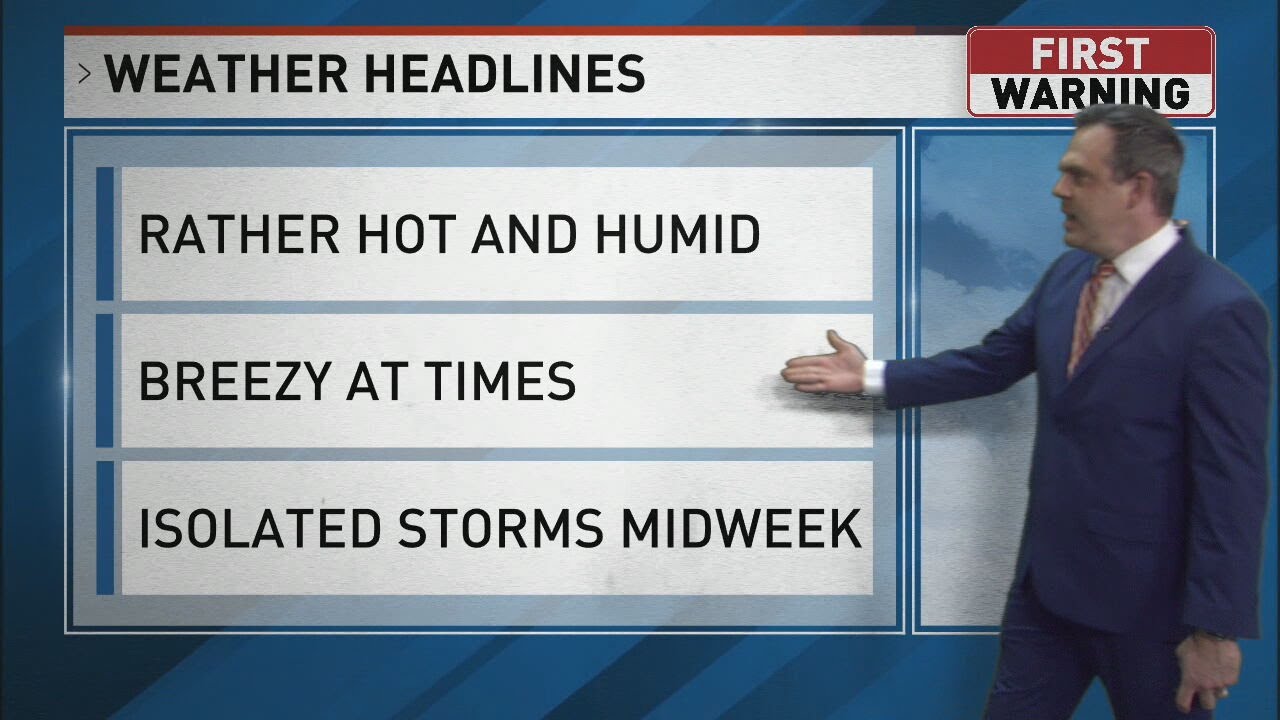 Hot, humid, and partly sunny: summer heat builds with slight chance of evening storms
