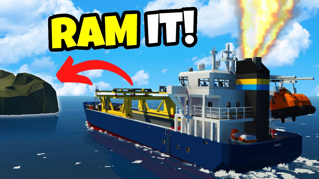 RAMMING Container Ship INTO AN ISLAND In Stormworks!