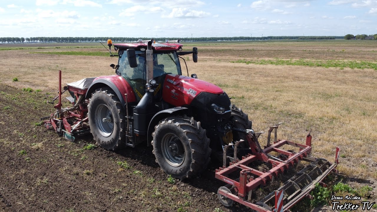 Sowing Grass | Case Optum 250 CVX + Kverneland Accord |  Plezier & Timmer | Gras zaaien | Zeewolde.