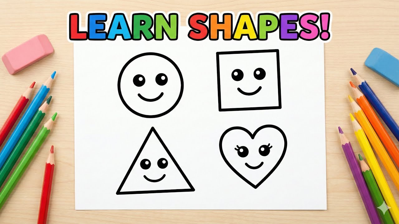 Learn Shapes, Colors, Educational video for Kids | shapes drawing | Preschool Learning for toddlers