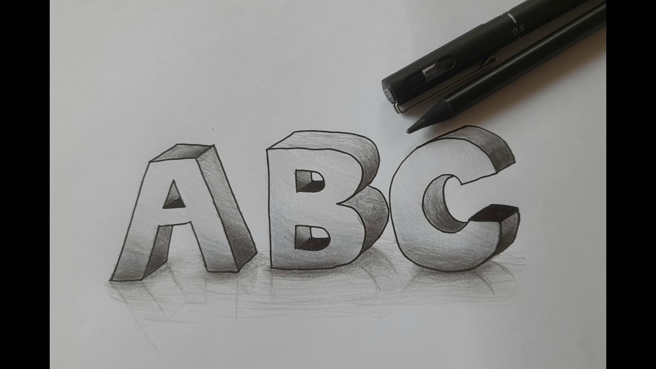 COMO FAZER LETRAS TRIDIMENSIONAIS FÁCIL