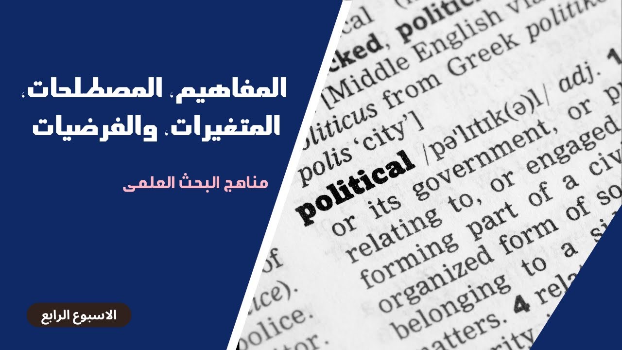 المفاهيم، المصطلحات، المتغيرات، والفرضيات في البحث العلمي