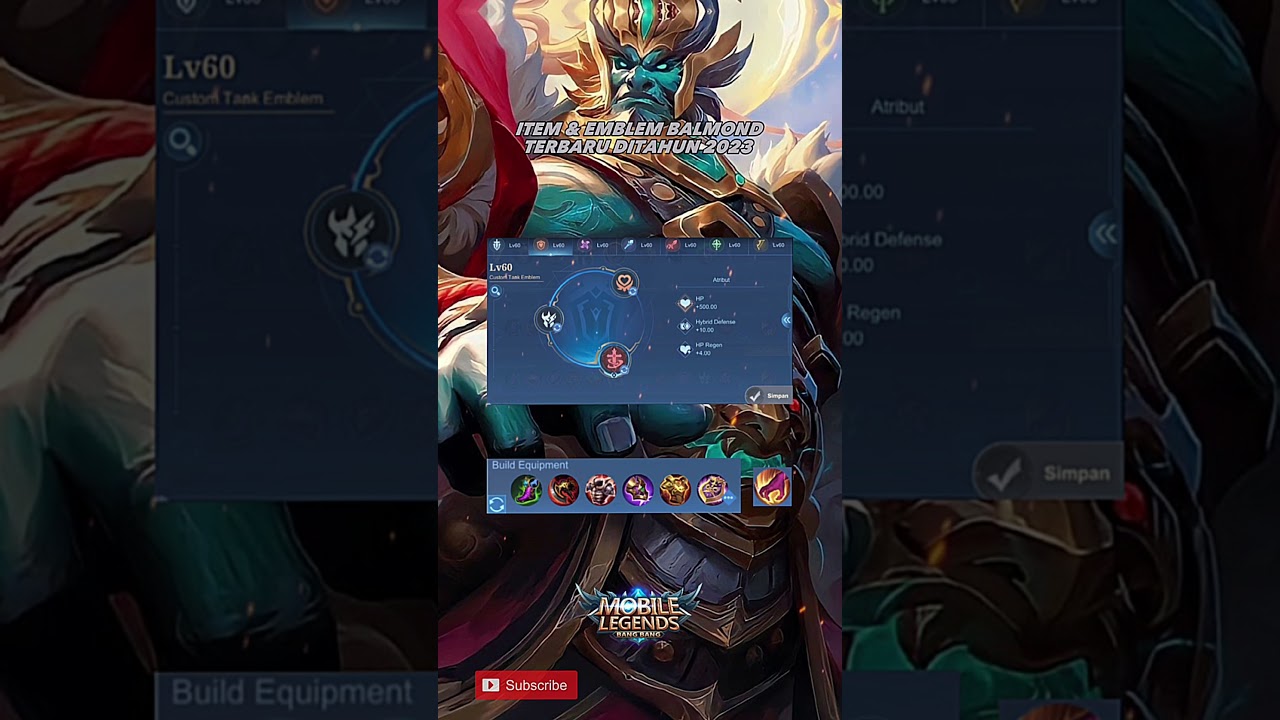 Build dan emblem balmond terkuat fitahun 2024🔥🔥 #shorts #mobilegends #mlbb