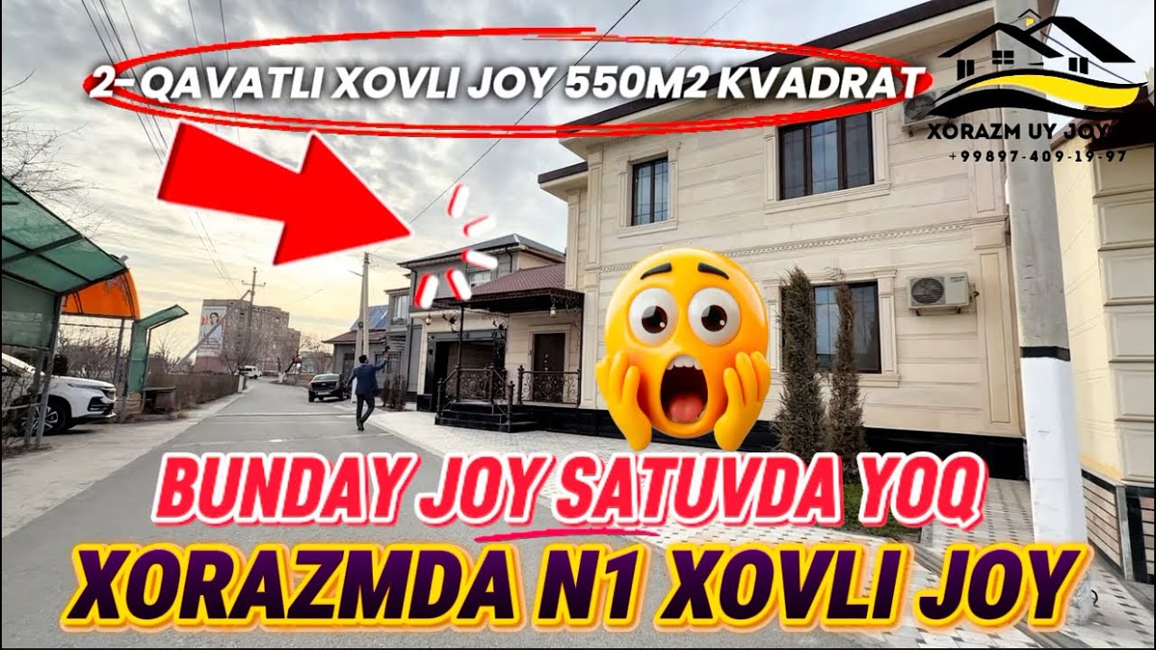 URGANCH SHAXAR 550M2 KVADRAT 100%TAYYOR XOVLI JOY SOTILADI NARXI BOBA 