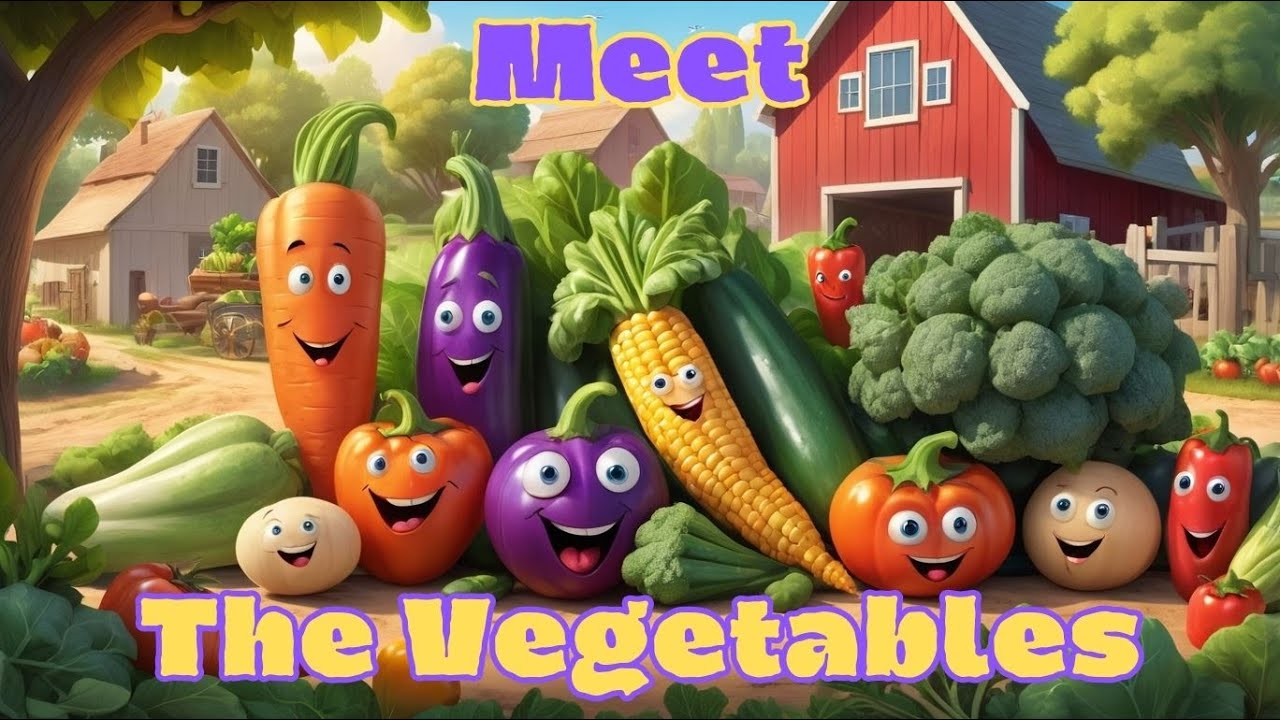 Meet the Vegetables! A Fun AI-Generated Farmyard Adventure English Learning for Kids