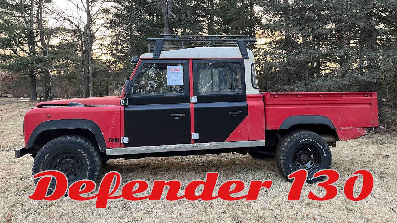(SOLD)1997 Land Rover Defender 130 crew cab pickup for sale