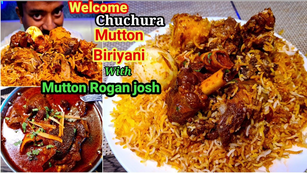 220 টাকায় 250 গ্রাম Mutton দিয়ে Mutton Biriyani, Mutton Rogan Josh খেলাম Chuchura Welcome Restaurant