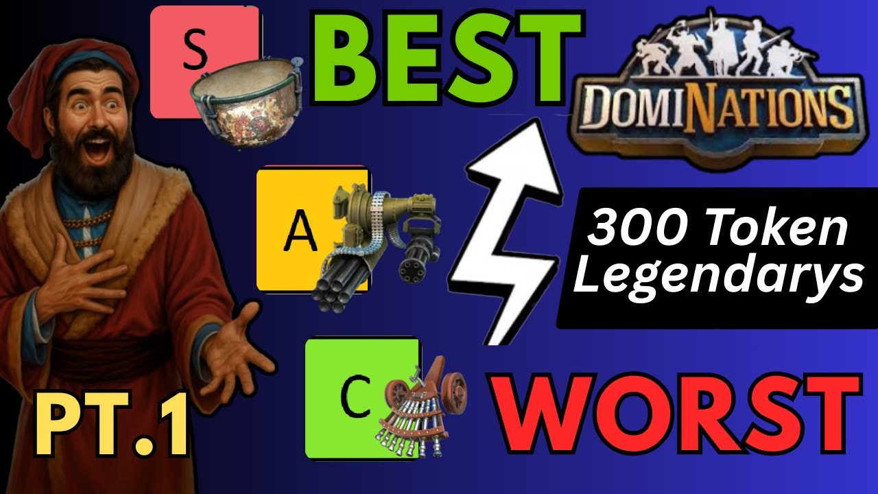 Ranking ALL 300 Token WAR HALL Artefacts! - DomiNations - Pt.1