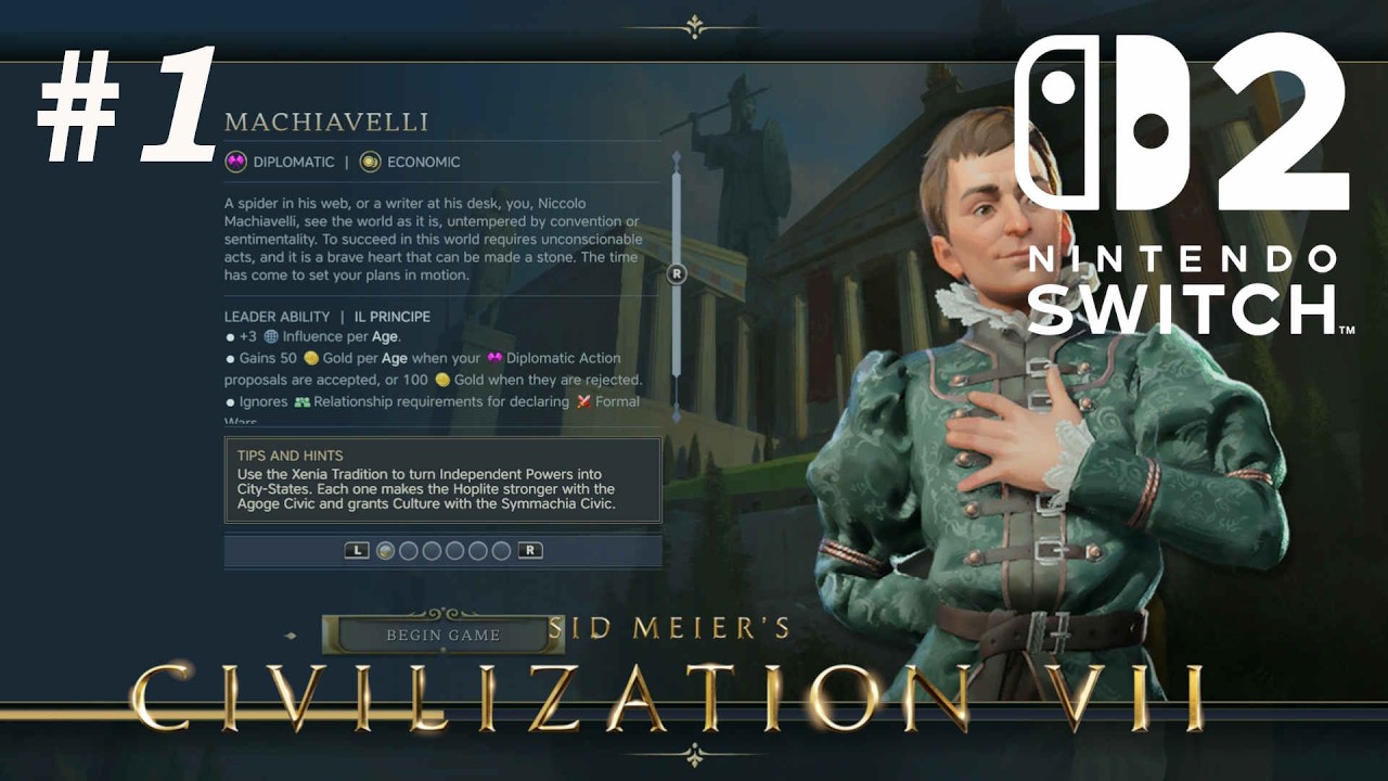 Civ 7 | Machiavelli | Deity - Part 1 --- My Guy Nicolo And The Greek Combination (Switch 2)