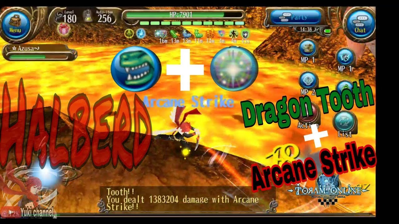 Toram Online - Halberd Assasin lv.180 [Dragon Tooth + Arcane Strike]