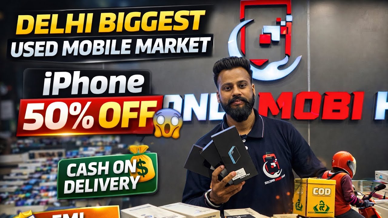 &ldquo;Delhi Biggest Used Mobile Market 😱 iPhone 50% OFF | Cash On Delivery Available #usedmobiledelhi 