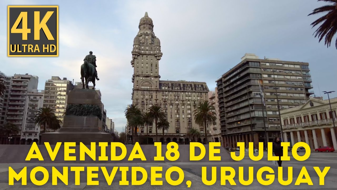 Avenida 18 de Julio, Montevideo, Uruguay Virtual Walking Tour (4K)