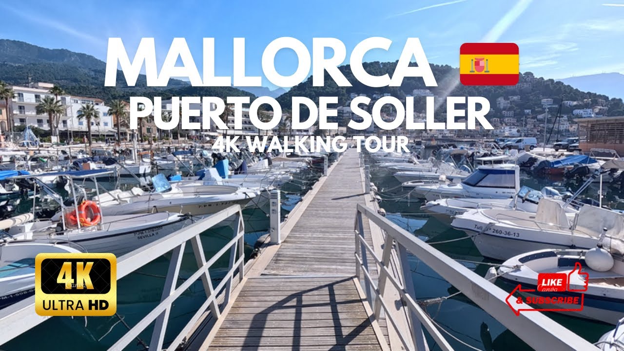 Mallorca 🇪🇸 Popular Puerto de Soller - 4K Walking Tour 🚤⛵️