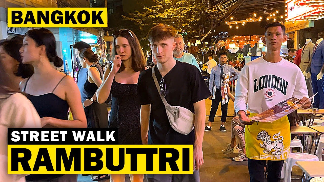 Rambuttri Alley at Khaosan Road [ 4K ] Bangkok Street Walk at Night