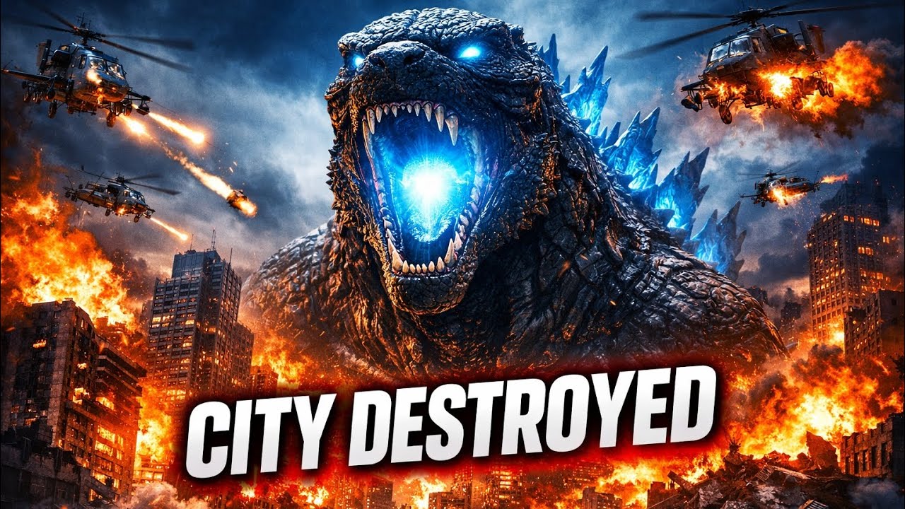 Godzilla vs Helicopters & Superpowers 🔥 City Destroying Final Battle | Epic Monster Fight