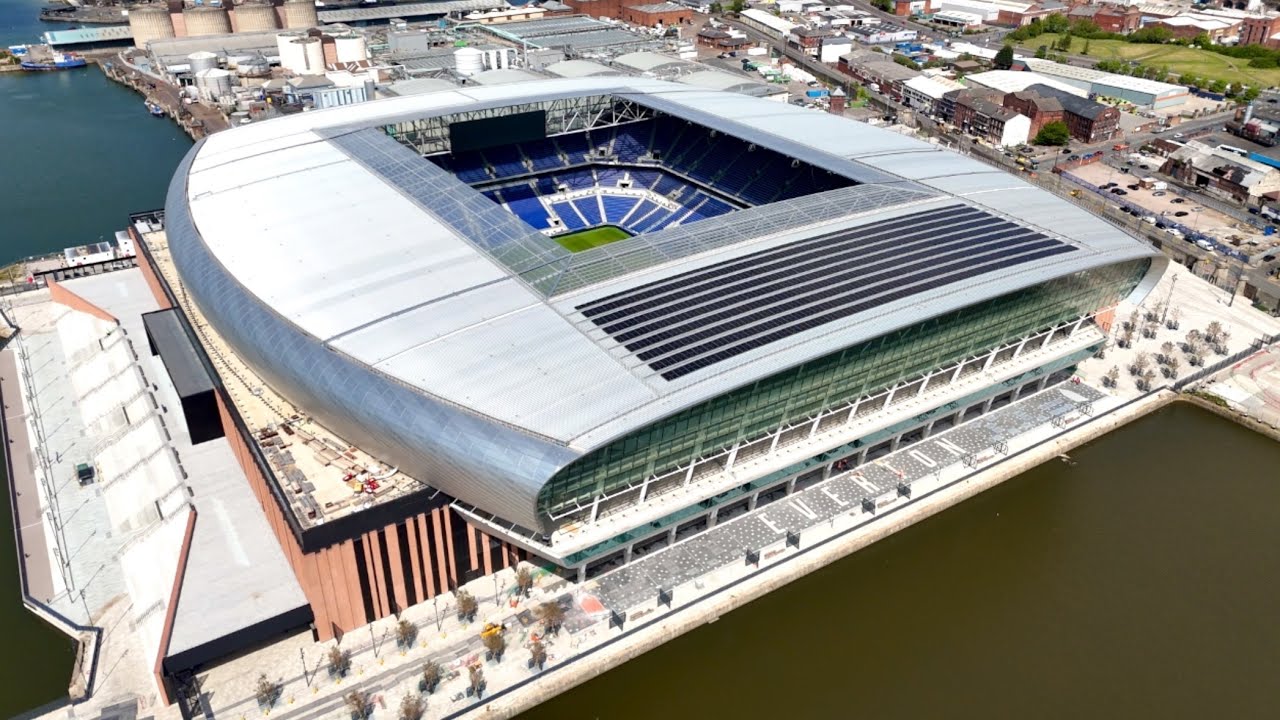 Everton FC  Bramley Moore Dock Stadium by Drone