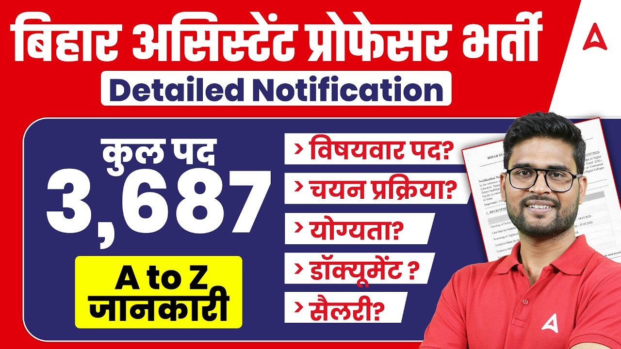 Bihar Assistant Professor Vacancy 2026 | Complete Eligibility & Subject Wise Posts