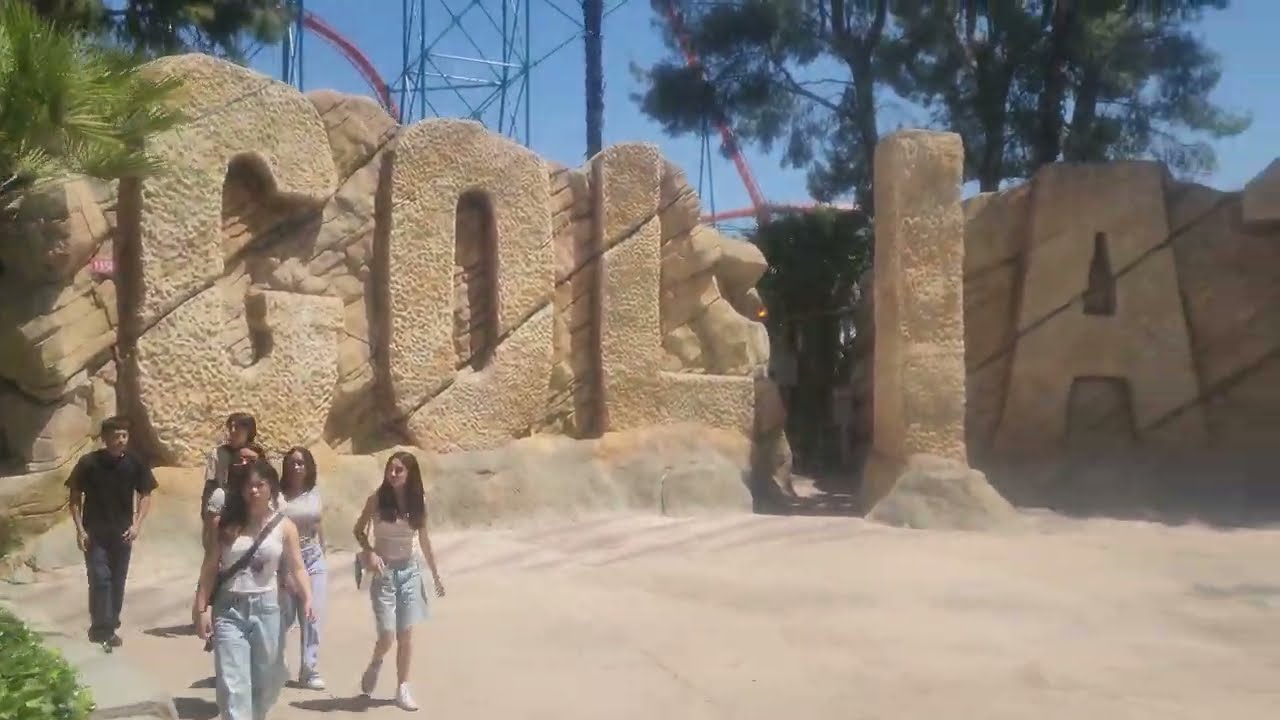 Goliath: Free2use Queue walkthrough alt angles 1, Hyper Coaster at Six Flags Magic Mountain, CA 2025