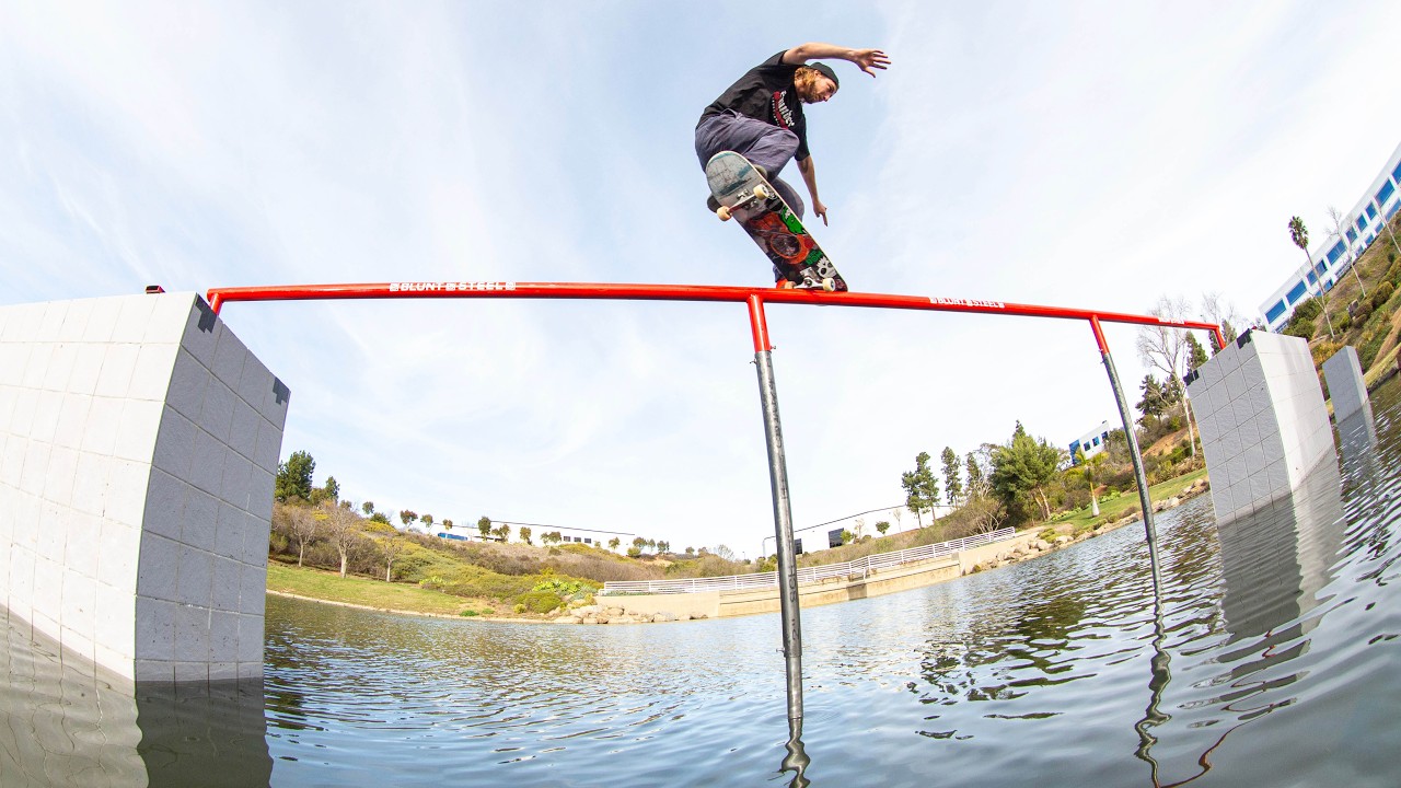 Skating a Rail Across the Carlsbad Water Gap! Feat. Madars Apse