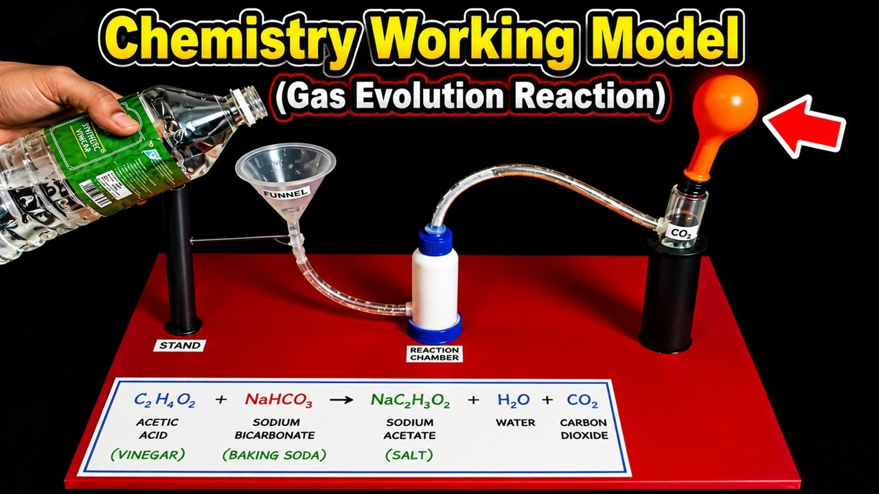 chemistry working model on gas evolution reaction - science project for exhibition -diy | howtofunda