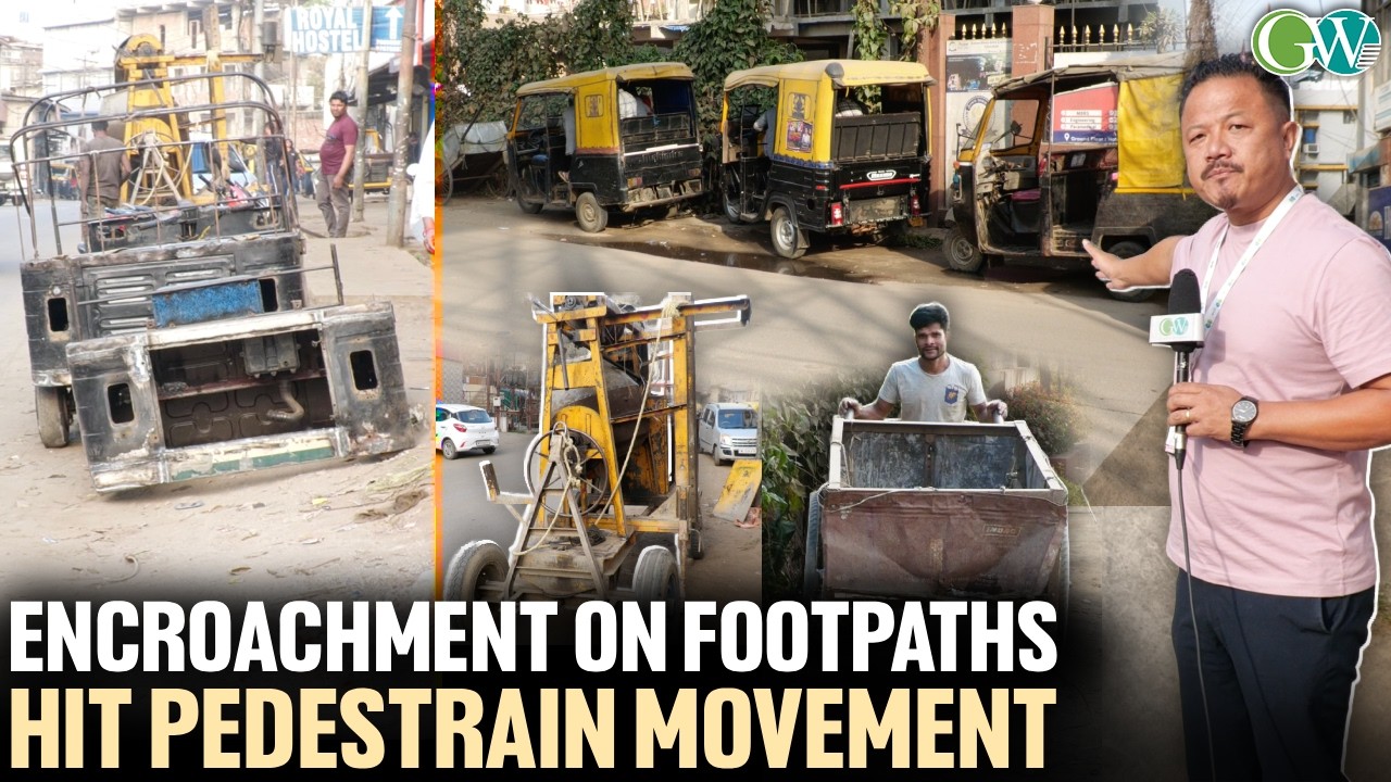 FOOTPATH ENCROACHMENTS CONTINUE TO HINDER PEDESTRAIN MOVEMENT IN DIMAPUR