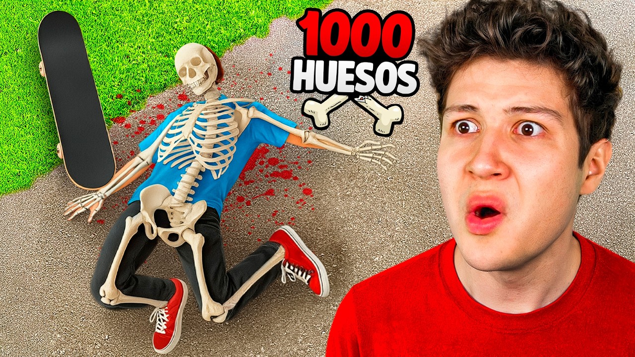 Me ROMPO 1000 HUESOS como un PATINADOR PROFESIONAL! 🛹🦴 (Skate)