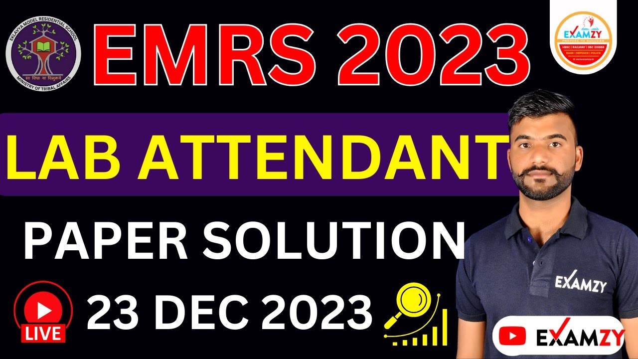 🔥EMRS Lab Attendant Answer Key 2023 | EMRS Lab Attendant Paper | EMRS Today Answer Key | EMRS Answer