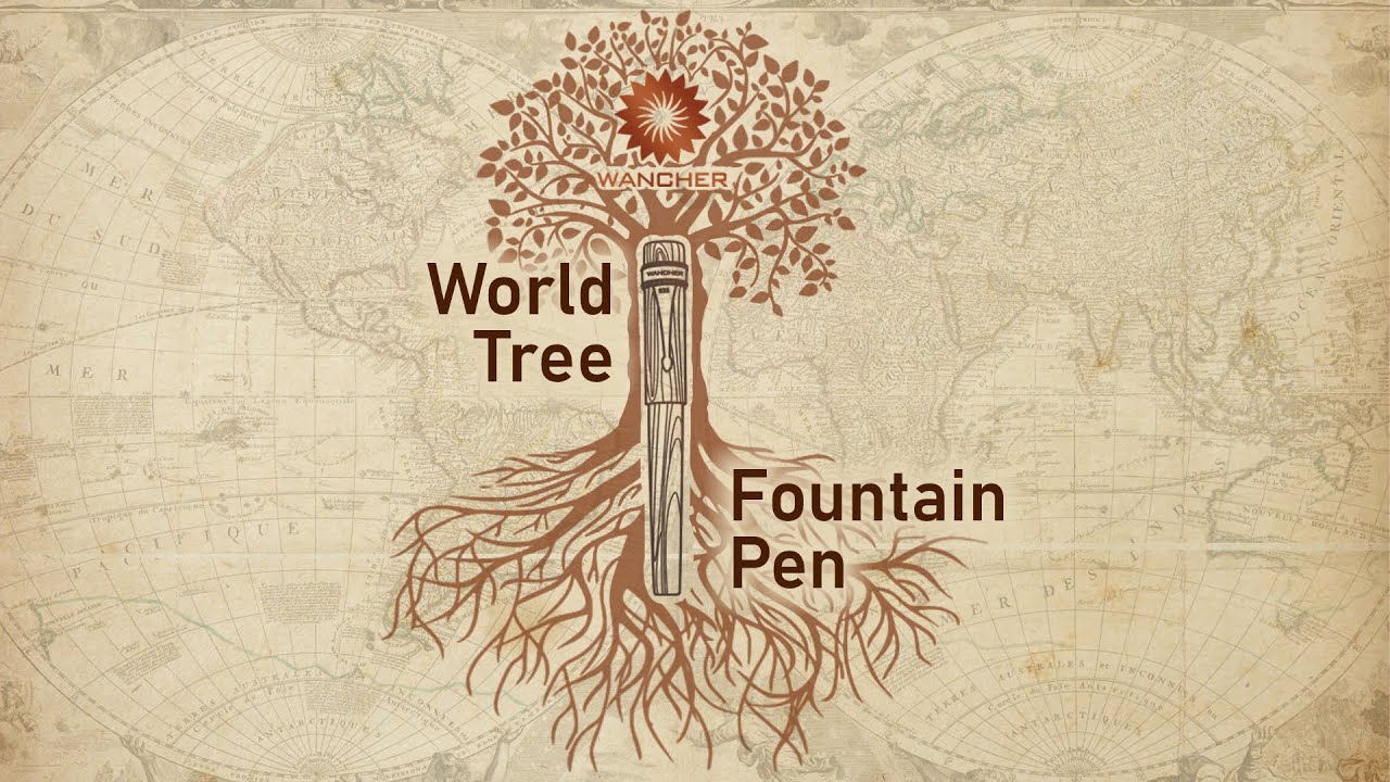 Wancher World Tree fountain pen - A wooden fountain pen made from the world's famous woods and arts