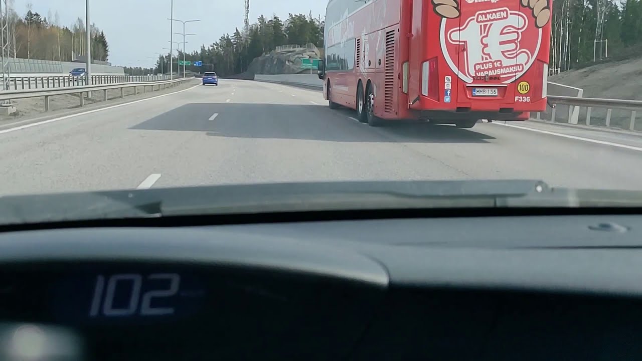Time lapse, driving from Espoo to Kotka, Finland