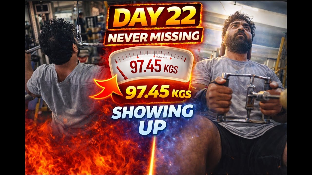 Transformation day 22 weight 97.45 kgs | back day