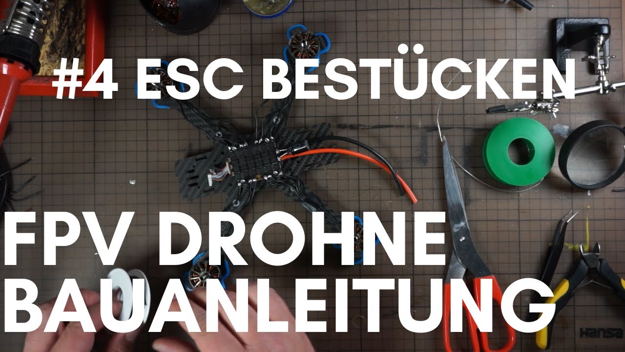 FPV Freestyle Drohne Bauanleitung - #4 ESC einbauen und löten