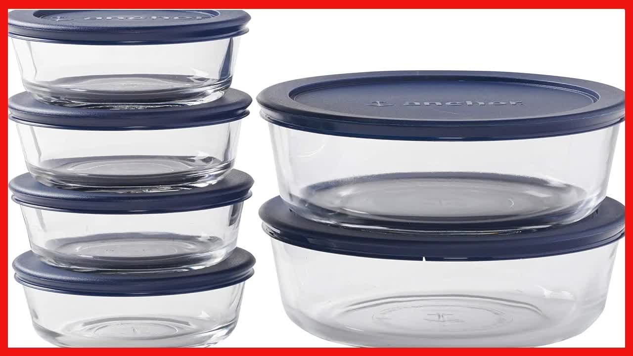 Great product -  Anchor Hocking Round Glass Food Storage Containers with Blue SnugFit Lids