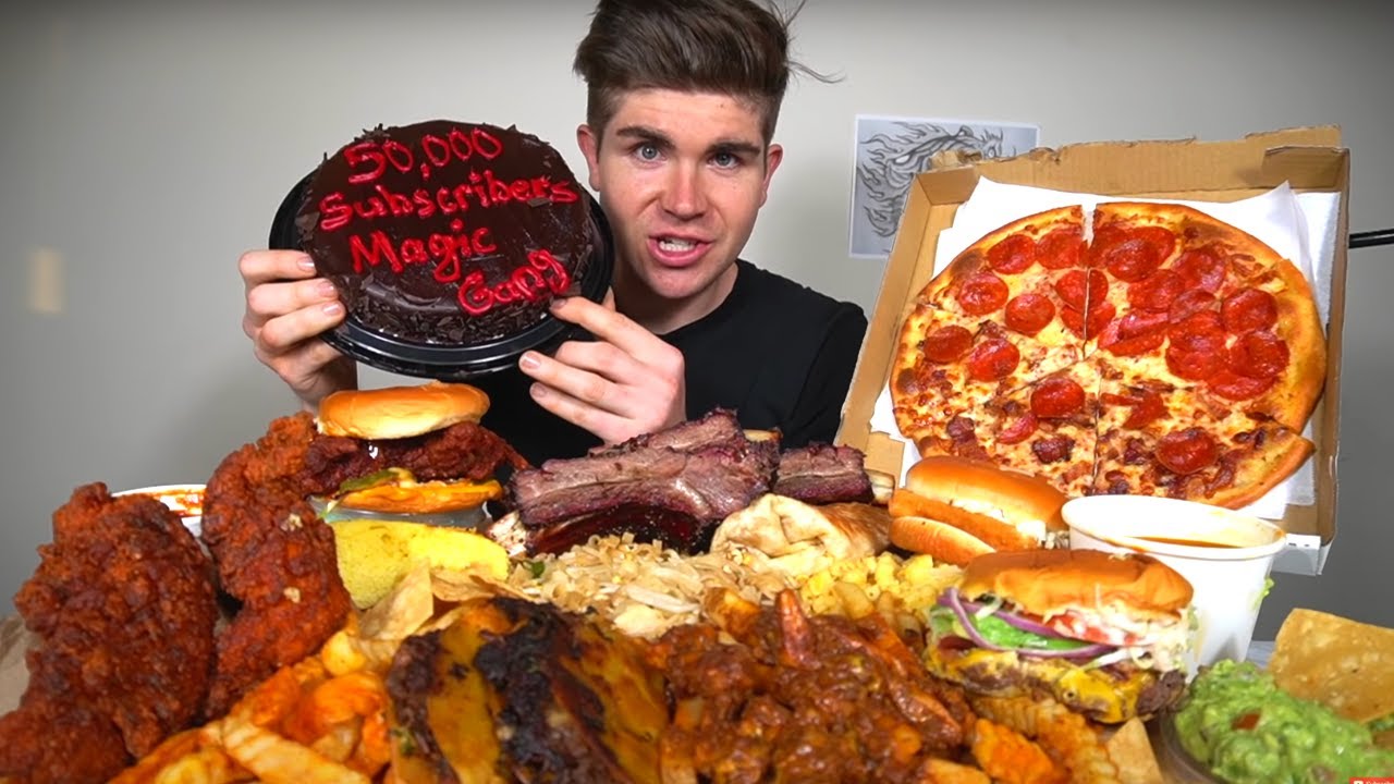 Eating EVERYTHING I LOVE Mukbang Mexican Food, Pizza, Burgers, Dave's Hot Chicken + (50K Special)