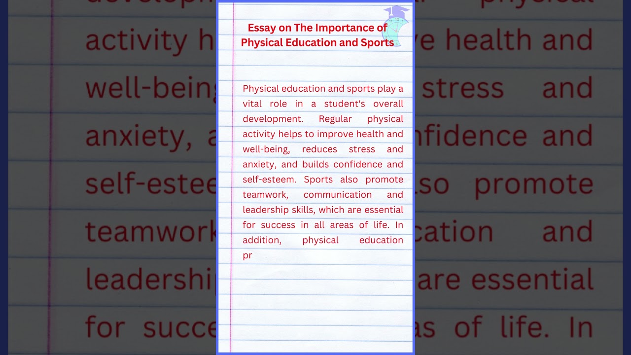 Essay on The Importance of Physical Education and Sports