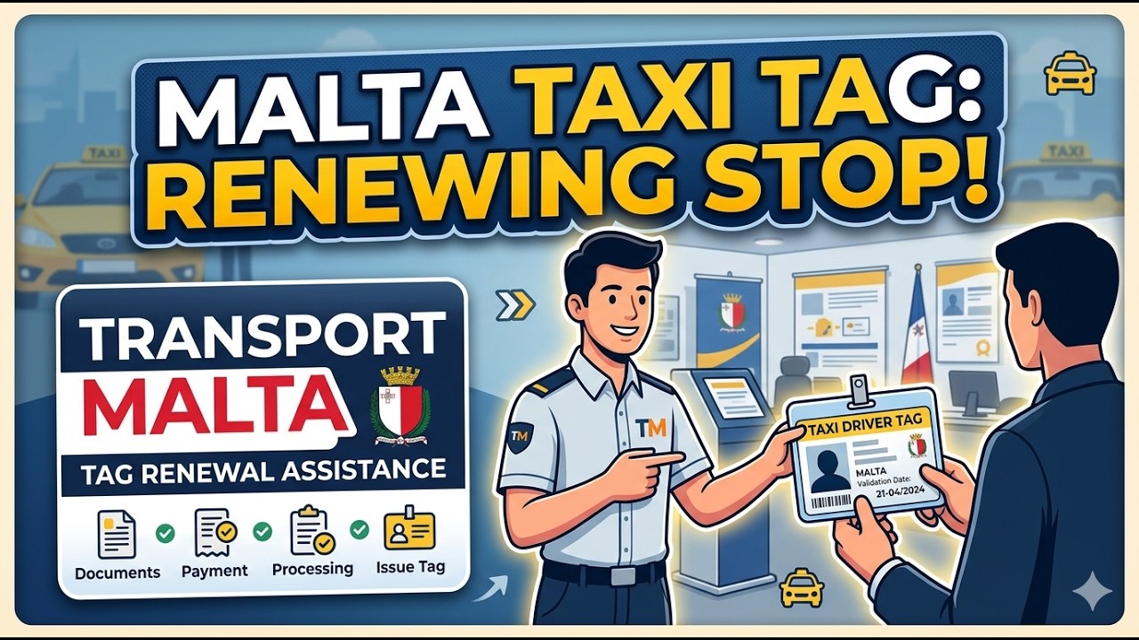 Malta Taxi Tag Renewal 2026 🚖 New Rules for TCN Drivers | Jobsplus & Secondary Permit Explained